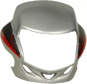 Headlight Visor For Cd Deluxe & Motocorp Hf Deluxe Grey & Red Uf119d