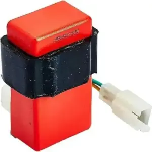 Uno Minda Cd-1004 Cdi - Red Case, 5 Pin White & 2 Pin Wire White Coupler For-bajaj-c-100/ Platina 100/ Discover 112
