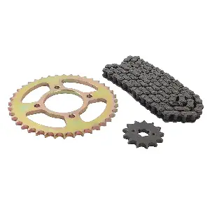 Uno Minda Ch-2027 Chain Sprocket Kit R428 Size-110l/13t/40t(4h) For Tvs Metro Spoke Wheel