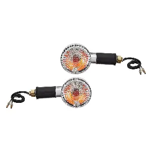 Uno Minda Il-7017 Natural Lens Blinker Lamp Assembly Front For Bullet Thunderbird (set Of 2 Pcs)