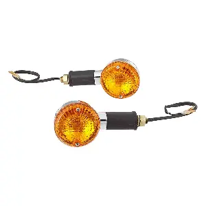 Uno Minda Il-7017b Amber Lens Blinker Lamp Assembly Front Rh For Royal Enfield Bullet (set Of 2 Pcs)