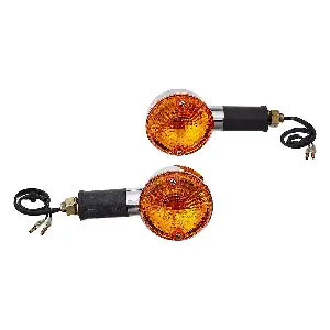 Uno Minda Il-7017c Amber Lens Blinker Lamp Assembly Front Lh For Royal Enfield Bullet Electra (set Of 2 Pcs)