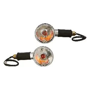 Uno Minda Il-7017j Natural Lens Blinker Lamp Assembly Rear For Royal Enfield Bullet Classic (set Of 2 Pcs)
