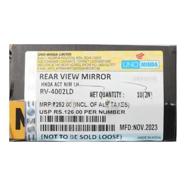 Uno Minda Mirror (left) For Activa New - Image 3