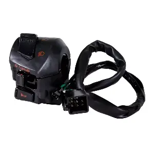 Uno Minda Sw-0659 Handle Bar Switch- Left Side (with 8 Wire Black Coupler & Wire 2 Clip Terminal) - Kick Start For-hero-cbz - Drum/ Disc