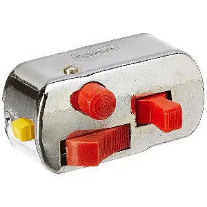 Uno Minda Sw-0744 Handle Bar Switch- 12v Chrome- With Engine Kill - Chrome Cover, Red Buttons For-bajaj-chetak/ 125 Fe