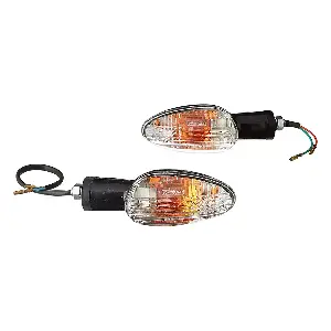 Uno Minda Td-5030b Natural Lens Blinker Lamp Assembly Front Lh/rh For Honda Shine (set Of 2 Pcs)