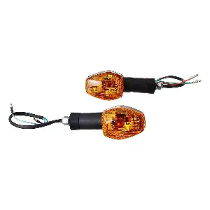Uno Minda Td-5038a Amber Lens Blinker Lamp Assembly Rear Lh/rh For Hero Glamour (set Of 2 Pcs)
