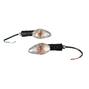 Uno Minda Td-5046 Natural Lens Blinker Lamp Assembly Front Lh/rh For Honda Twister (set Of 2 Pcs)