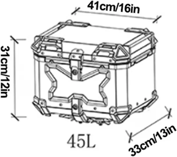 LGP rainbow large capacity aluminium top box 45 ltrs (fits all motorcycle) - color plating premium top box - Image 4