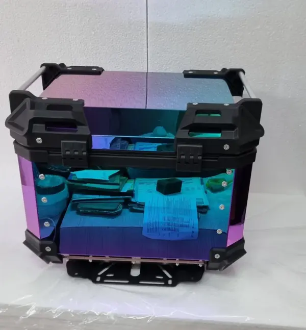 LGP rainbow large capacity aluminium top box 45 ltrs (fits all motorcycle) - color plating premium top box - Image 11