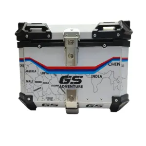 Wanderer GS aluminium top box 45 ltrs - LGP (inspired by international moto tourers) compatible for all motorcycle - WHITE - 1 YEAR WARRANTY