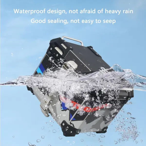 LGP GS TRAVEL 45 litres black (red and blue line) touring top box with graphics premium - 1 year warranty - Image 4
