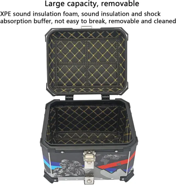 LGP GS TRAVEL 45 litres black (red and blue line) touring top box with graphics premium - 1 year warranty - Image 3