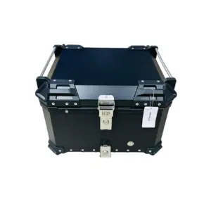 LGP 55L Aluminium Motorcycle Refrigerator Top Box Case (Hot and cold both) – Universal Waterproof Tail Box for Helmets & Luggage (Black)