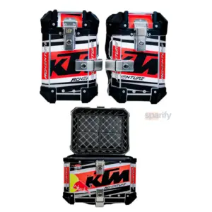 LGP Premium Aluminium KTM Graphics Top Box & Panniers - TOURING COMBO